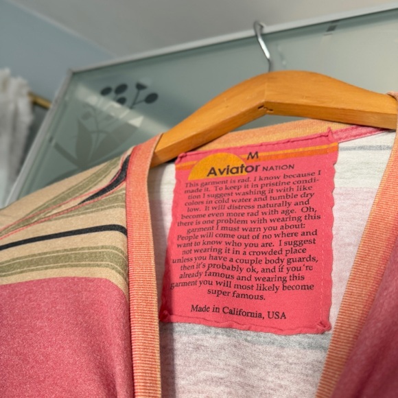 Aviator Nation Serape Tulum Striped Thunderbolt long sleeve shirt - M - Picture 3 of 3